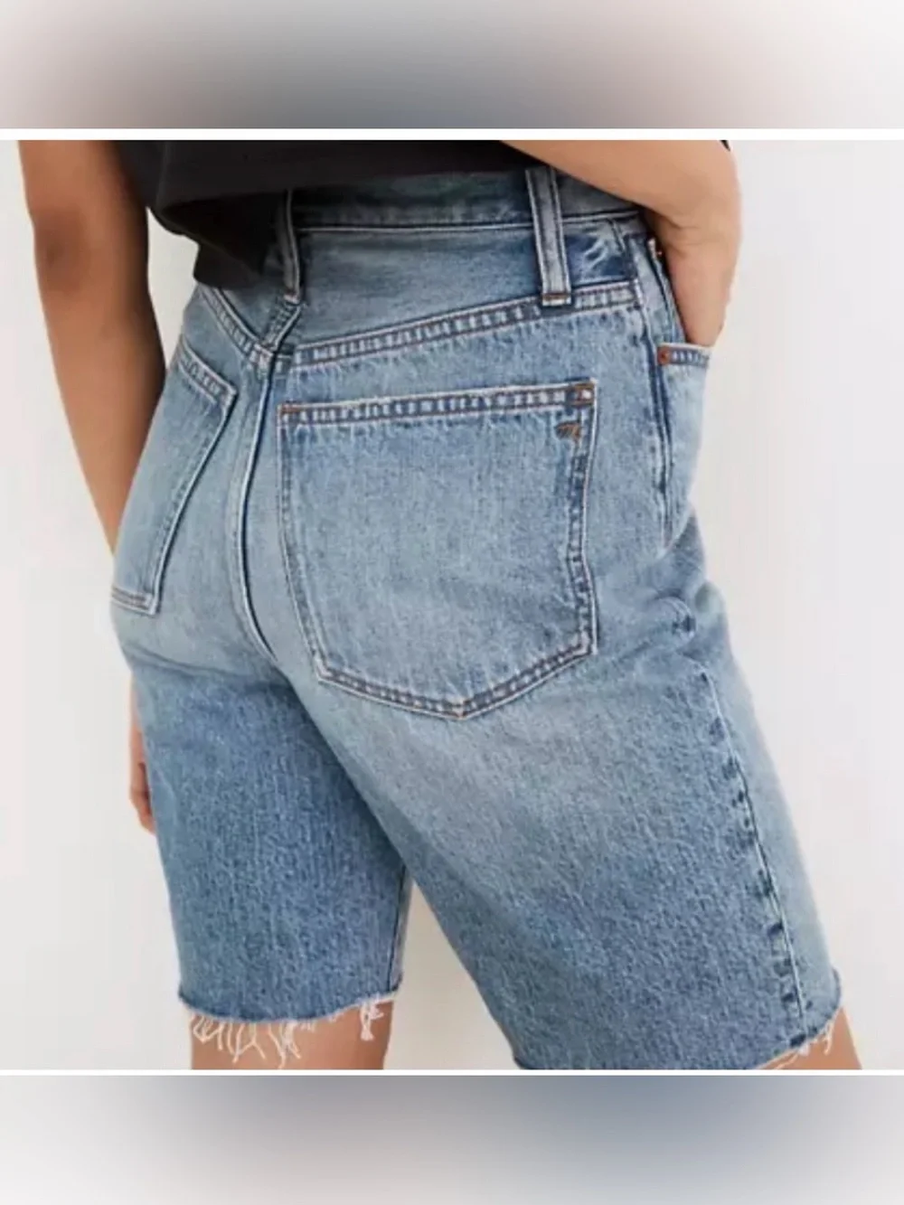 NWOT Madewell High-Rise Long Denim Shorts 28